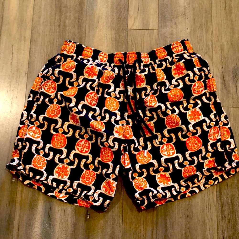 Vilebrequin men’s swim trunks with turtle print.